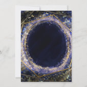Amethist Paars Goud Modern Abstract Glam Bruiloft Kaart (Achterkant)