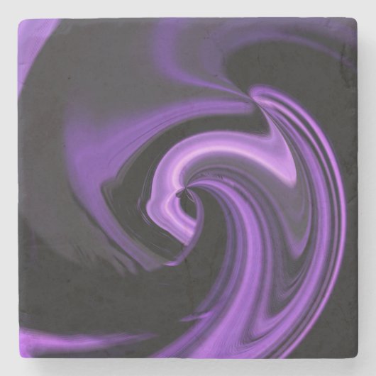 Amethist Paarse Abstracte Hart Stenen Onderzetter (Voorkant)