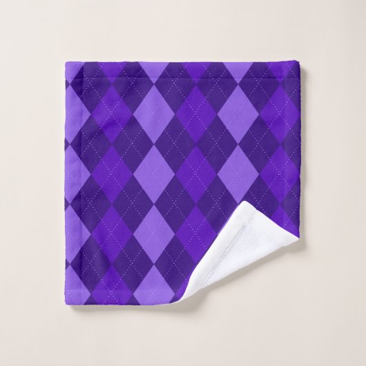 Amethist Paarse Argyle Bad Handdoek (Wasdoekje)