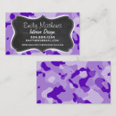 Amethist Paarse Camo; Camouflage; Krijtbord Visitekaartje (Voorkant / Achterkant)