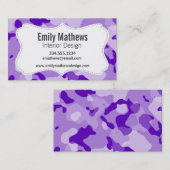 Amethist Paarse Camo; Camouflage Visitekaartje (Voorkant / Achterkant)