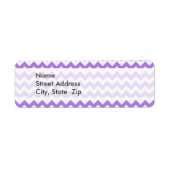 Amethist Paarse Chevron Etiket (Voorkant)