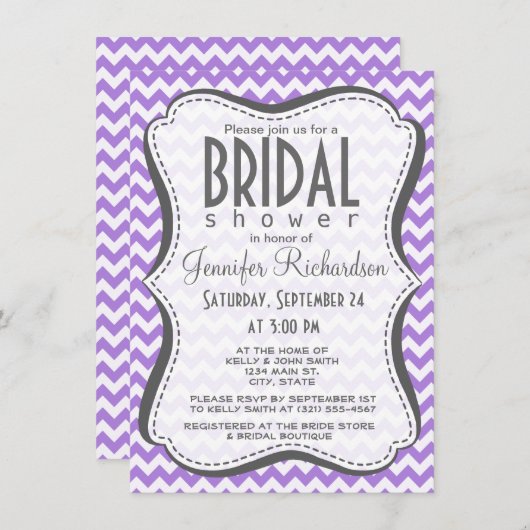 Amethist Paarse Chevron Kaart (Voorkant / Achterkant)