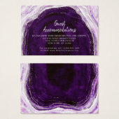 Amethist Paarse Geode Accommodaties Plaats Kaart (Voorkant /achterkant)
