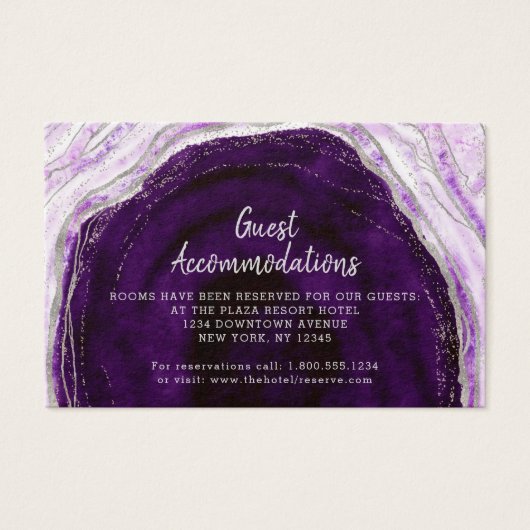 Amethist Paarse Geode Accommodaties Plaats Kaart (Voorkant)