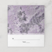Amethist paarse geode marmer bruiloft gevouwen esc plaatskaartje (Buitenkant ongevouwen)