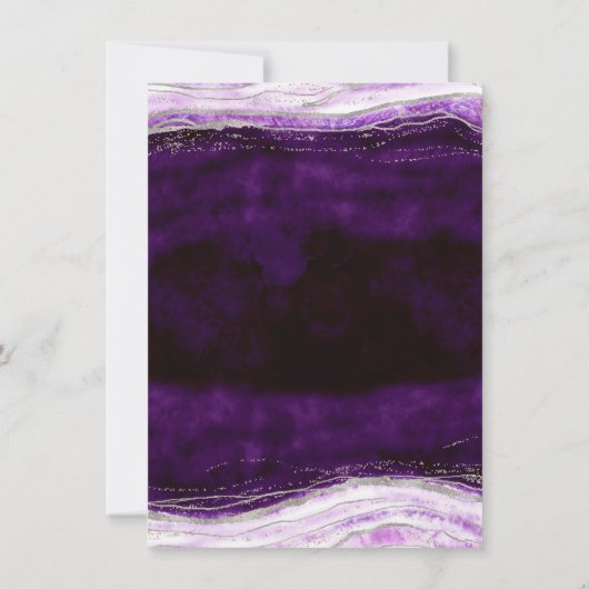 Amethist Paarse Geode Slice Bruiloft Vrijgezellenf Kaart (Achterkant)