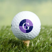 Amethist Paarse Navy Blue LG Checker Monogram Golfballen (Insitu Shirt)