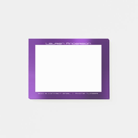Amethist Paarse Plum Kantoor Aangepast gepersonali Post-it® Notes (Voorkant)