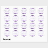 Amethist Paarse Pruim Moderne Chic Bruiloft Ronde Sticker (Vel)
