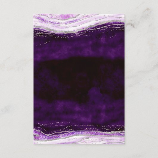 Amethist Paarse & Silver Geode bruiloft informatie Informatiekaartje (Achterkant)