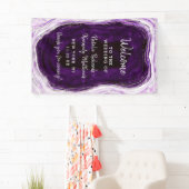 Amethist Paarse & Silver Geode bruiloft Welkom Spandoek (Insitu)