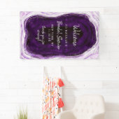 Amethist Paarse & Silver Vrijgezellenfeest Welkom Spandoek (Insitu)