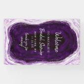 Amethist Paarse & Silver Vrijgezellenfeest Welkom Spandoek (Horizontaal)