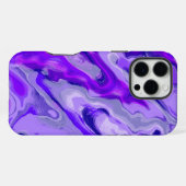 Amethist Paarse Violet Kleurrijk Abstract Marmer iPhone Hoesje (Achterkant horizontaal)