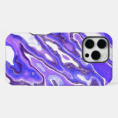 Amethist Paarse Violet Kleurrijke Abstracte Marmer iPhone Hoesje (Achterkant horizontaal)
