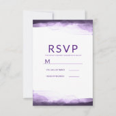 Amethist Paarse Waterverf Modern Wedding RSVP (Voorkant)
