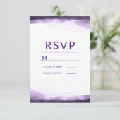 Amethist Paarse Waterverf Modern Wedding RSVP (Staand voorkant)