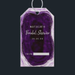 Amethist Paarse & Zilveren Bruids Display Douche Cadeaulabel<br><div class="desc">Amethist Paarse & Silver Geode Agaat Marmer, Met Sprankelende Zilveren folieaccenten, en Modern trendy geborsteld script lettertype. Ultra Violet Paarse, Lavendel, en witte stenen look, is luxe en modern voor uw bruiloft - gepersonaliseerde Wedding Vrijgezellenfeest Display Gift Labels! ~ Controleer mijn winkel om de volledige bruidssuite voor dit ontwerp te...</div>
