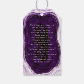 Amethist Paarse & Zilveren Bruids Display Douche Cadeaulabel (Achterkant)