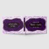 Amethist Paarse & Zilveren Geode Agaat Slice Bruil Gastenboek (Volledig)