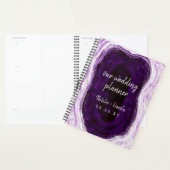 Amethist Paarse & Zilveren Geode Agaat Trouwplanne Planner (Display)
