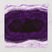 Amethist Paarse & Zilveren Geode Agaat Vierkant di Menu (Achterkant)