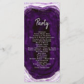 Amethist Paarse & Zilveren Geode huwelijksceremoni Programmakaart (Achterkant)