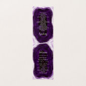 Amethist Paarse & Zilveren huwelijksceremonie Prog Kaart (Buitenkant ongevouwen)