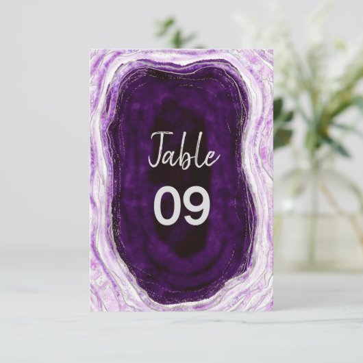 Amethist Paarse & Zilveren Tafelnummers (Staand voorkant)