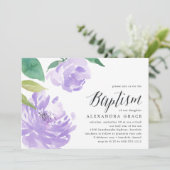 Amethist Pioen | Uitnodiging voor de doop (Staand voorkant)