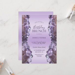Amethist Quartz verjaardagsbrunch Kaart