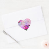 Amethist Raspberry Bloemen Bruiloft Hart Sticker (Envelop)