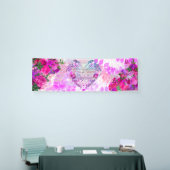 Amethist Raspberry Bloemen Bruiloft Spandoek (Beurs)