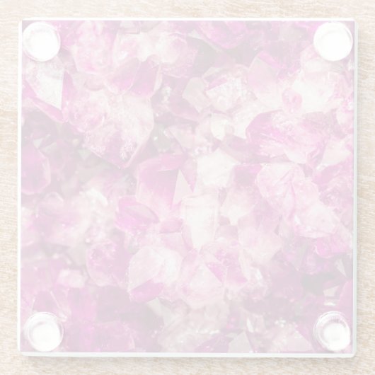 Amethist roze kristal naadloze textuur. glazen onderzetter (Achterkant)