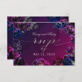 Amethist Saffier Ombr Jewel Tone Maaltijd Keuze RS RSVP Kaartje (Voorkant / Achterkant)