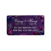 Amethist Sapphire Jewel Tone RSVP Mail Terug Etiket (Voorkant)