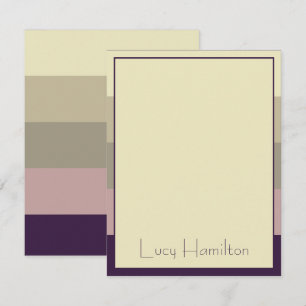 Amethist Storm Stripes gepersonaliseerd Notitiekaartje