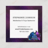 Amethist, Tanzaniet en Vergulde Agaat Vierkante Visitekaartje (Achterkant)