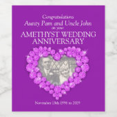 Amethist trouwdag aangepaste wijnlabels wijn etiket (Enkel label)