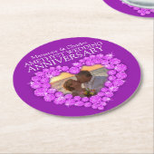 Amethist trouwdag hart foto onderzetters (Gebogen)