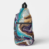 Amethist Turquoise en Gold Abstract Sling Bag (Voorkant)