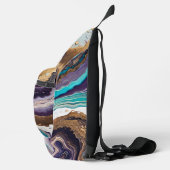 Amethist Turquoise en Gold Abstract Sling Bag (Rechts)