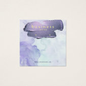 Amethist Waterverf en Gouden Oorbel Vertoning Vierkante Visitekaartjes (Voorkant)