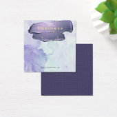 Amethist Waterverf en Gouden Oorbel Vertoning Vierkante Visitekaartjes (Bureau)