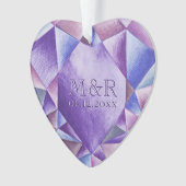 Amethist Waterverf Hart 33e bruiloft Jubileum Ornament (voorkant)