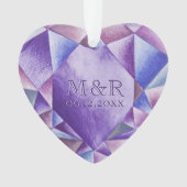 Amethist Waterverf Hart 33e bruiloft Jubileum Ornament (voorkant)