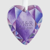 Amethist Waterverf Hart 33e bruiloft Jubileum Ornament (voorkant)