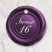 Amethist Wax Seal Drip Classy Sweet 16 Bruiloft Bedankjes Labels (Voorkant)