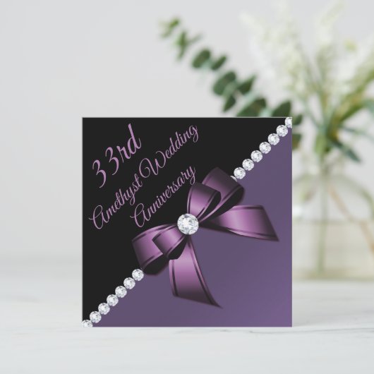 Amethyst 33ste bruiloft Jubileum Kaart (Staand voorkant)
